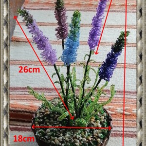 Lavanda cu mărgele în coș de răchită GYV01-4 - casă & stil de viață - accesorii pentru decorat casa - decorațiuni de masă și decorațiuni pentru rafturi  - copac cu mărgele, copac de sârmă, copac mineral - Artynos.ro
