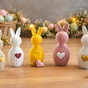 Iepuras de Paste minimalist si modern, cu o inimioara detasabila din burtica, , , ARTYNOS