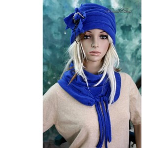 BIJOU - șapcă chic cu design polar / albastru regal - îmbrăcăminte și modă - eșarfe, pălării, fularuri - căciulă - Artynos.ro