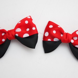 Clema de par Masnis - Minnie Mouse rosu/negru cu buline, , , ARTYNOS