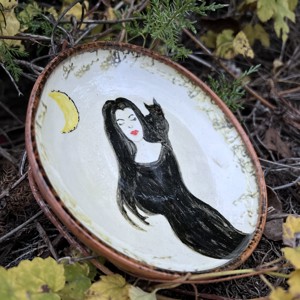 Farfurie de desert din ceramică făcută manual - Midnight 16 cm - casă & stil de viață - accesorii pentru echipamente de bucătărie - accesorii de servire - veselă, farfurii - Artynos.ro