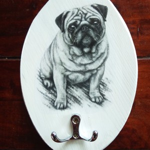 Suport de perete pentru lesa cu caine pug, , , ARTYNOS