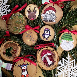 Set 3 Globuri de Craciun Pictate Manual, Craciun, Decoratiuni de Craciun de casa, Globuri de Craciun, , ARTYNOS