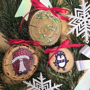 Set 3 Globuri de Craciun Pictate Manual - crăciun - decorațiuni de crăciun de casă - globuri de crăciun - Artynos.ro