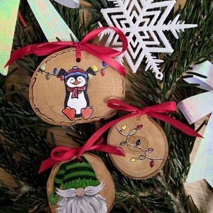 Set 3 Globuri de Craciun Pictate Manual - crăciun - decorațiuni de crăciun de casă - globuri de crăciun - Artynos.ro