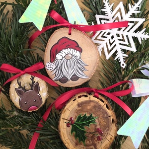 Set 3 Globuri de Craciun Pictate Manual - crăciun - decorațiuni de crăciun de casă - globuri de crăciun - Artynos.ro