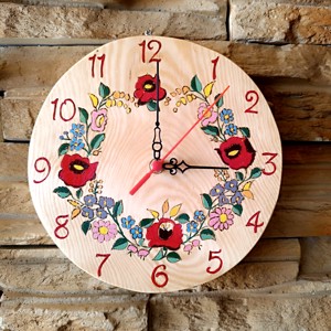 Ceas de perete din lemn cu model Kalocsa  - Artynos.ro