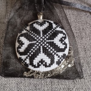  Colier urias cu pandantiv si inima incrucisata si colier brodat, , , ARTYNOS