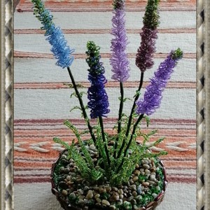Lavanda cu mărgele în coș de răchită GYV01-4 - casă & stil de viață - accesorii pentru decorat casa - decorațiuni de masă și decorațiuni pentru rafturi  - copac cu mărgele, copac de sârmă, copac mineral - Artynos.ro