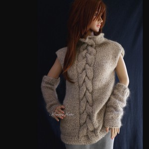 NESSY-SZETT - pulover de iarnă exclusiv tricotat manual cu tulpini de mănuși - îmbrăcăminte și modă - haine damă - hanorace, cardigane - Artynos.ro