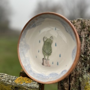 Bol ceramic pictat manual - Broasca 15 cm - casă & stil de viață - accesorii pentru echipamente de bucătărie - accesorii de servire - boluri și farfurii din lemn, bol de servire - Artynos.ro