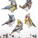 Colecția de ornamente pentru bradul de Crăciun cu 5 păsări de iarnă - Artynos.ro